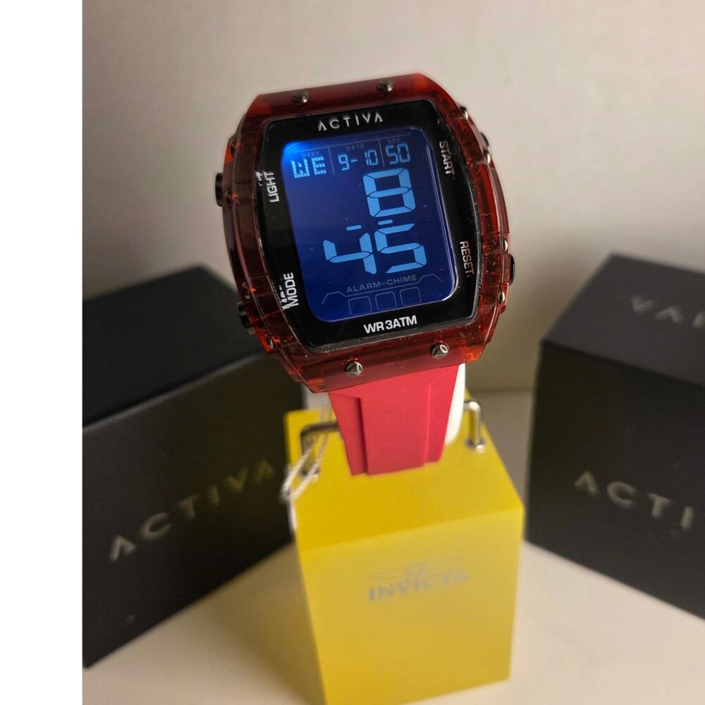 Activa Ranger X Invicta quartz 45mm Red Digital Watch New 3ATM sport Essentials